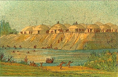 Catlin_Hidatsa_village