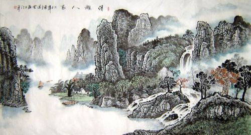 Chinese_painting_the_famous_Li_River_Guiling_scenery_3474