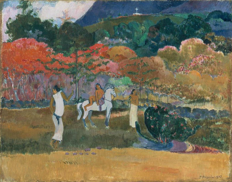 Gauguin_-_Femmes_et_cheval_blanc