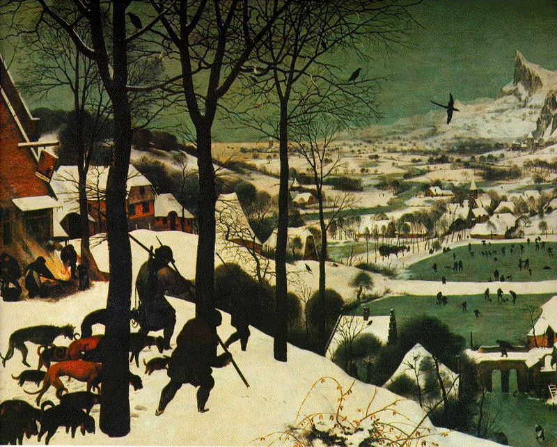 Bruegel hunters in the snow