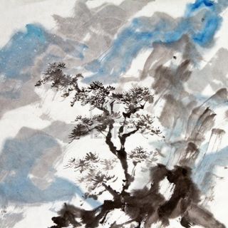 9113924-peinture-chinoise-d-39-art-d-39-encre-traditionnelle-du-paysage-avec-des-montagnes-et-des-arbres-de-