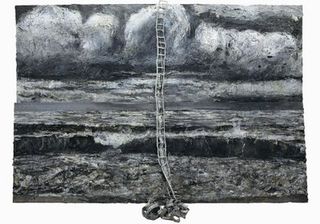 Anselm Kiefer, Am Anfang (In the Beginning), 2008, oil, emulsion and lead on canvas and ohotopaper