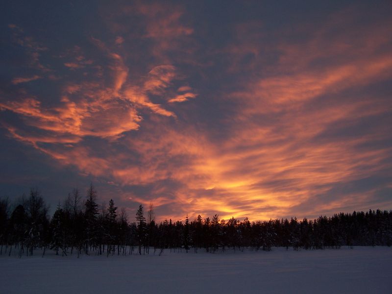 Coucher-de-soleil-Laponie