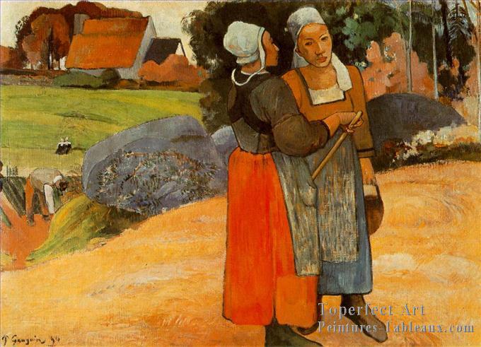 4-Paysannes-Bretonnes-Breton-Paysan-Femmes-Post-impressionnisme-Primitivisme-Paul-Gauguin