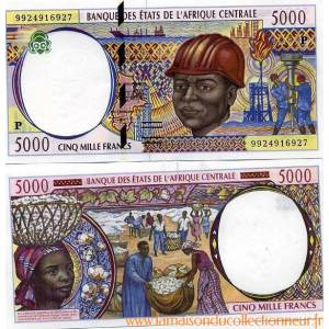 Precioso-de-billetes-chad-pick-numero-604-5000-franc-1993